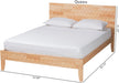 Hosea Japandi Carved Honeycomb Natural Queen Size Platform Bed