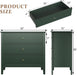 Dark Green Fluted ChestOfDrawers ThirtyTwoInchWide Sturdy