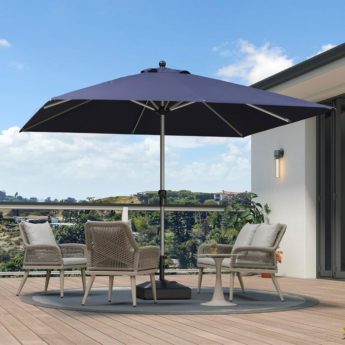 Patio Umbrella 10' X 10' Square Aluminum Frame Navy Blue