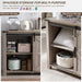 60" Wide Farmhouse Sideboard Buffet Cabinet, Light Rustic Oak