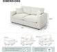 68-Inch White Modular Sectional Sofa Cushioned Comfort