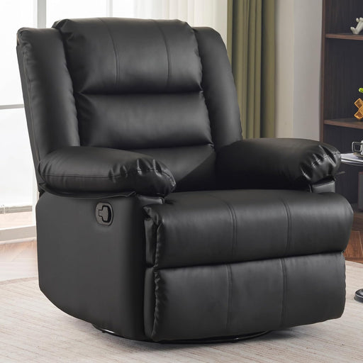 Black Swivel Rocker Recliner with Storage