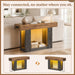 47" Console Table with Outlets & LED Lights, Farmhouse Entryway Table with Unique Geometric Pattern, Sofa Table behind Couch with 2-Tier Storage for Living Room, Hallway, Foyer, Grey & Brown