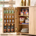 Curved Buffet Cabinet with Doors, 66" Large Sideboard Buffet Storage Cabinet with 4 Doors and Shleves, Modern Coffee Bar Station Wood Kitchen Table for Kitchen, Dining Room, Natural