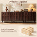 Dark Walnut Sideboard Buffet Cabinet With AdjustableShelves