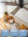 42In Smart Ceiling Fans with Lights Remote,Control via Voice Alexa App,Quiet DC Motor,Flush Mount Low Profile Ceiling Fan for Modern Bedroom,Patio,Outdoor Indoor,Black&Brown,6 Speed,Dimmable,5 Blade