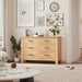 Dresser for Bedroom, 47 Inch Wide Wood Chest of Drawers, Large Storage Organizer with Deep Drawers & Stable Legs, Modern Farmhouse Dresser for Living Room, Entryway, Natural