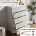31.5" Wide Modern Curved 5 Drawer Dresser，White