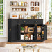 Kitchen Buffet Cabinet, Coffee Bar Cabinet, Black