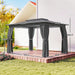 10' X 12' Outdoor Patio Gazebo, Heavy Duty Gazebo Canopy Shelter with Double Roof, Curtains, Netting, Steel Frame, UPF30+ Protection, Ceiling Hooks for Lawn, Backyard, Deck, Dark Gray