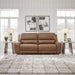 Signature Design by Ashley Spear Hill Contemporary Leather Match Power Reclining Sofa with Adjustable Headrest and USB Ports, Light Brown