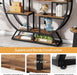 Bookshelf, round Bookshelves Etagere Bookcase, 63 Inch Industrial Wood Book Shelf with Staggered Shelves, Rustic Open Shelving Organizer Rack Display Shelf for Home Office, Living Room