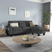 Gray Velvet Sectional Sofa with Storage