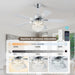 Chandelier Ceiling Fans with Lights and Remote, Nickel 42 In