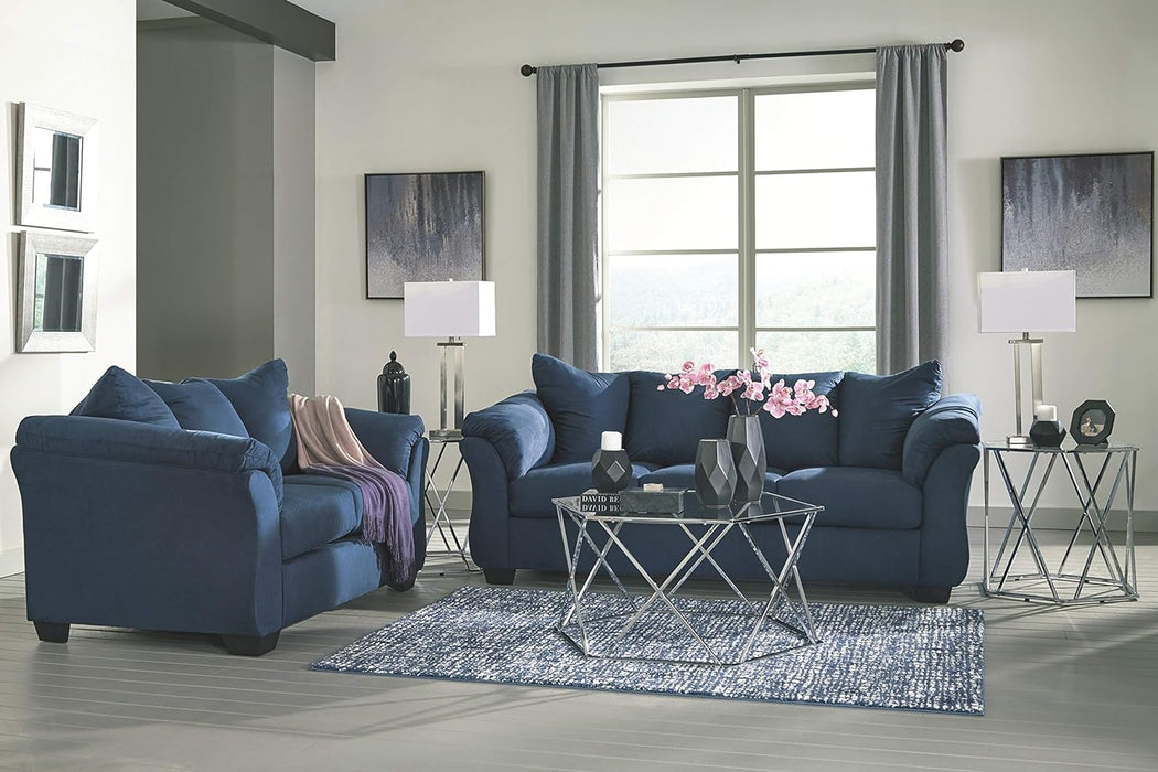 Plush Loveseat - Dark Blue