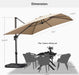 9' X 11.5' Patio Umbrella Outdoor Cantilever Rectangle Umbrella Aluminum Offset Umbrella with 360-Degree Rotation for Garden Deck Pool Patio, Beige