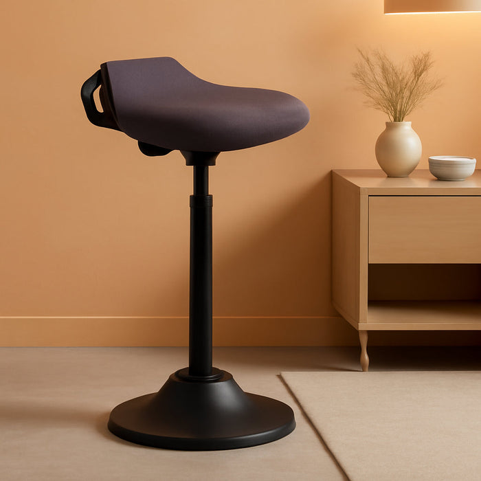 Standing Desk Chair, Adjustable Ergonomic Standing Stool, 23.6-33.3 Inches, Swivel Sitting Balance Chair, Fabric Upholstery, Anti-Slip Bottom Pad, Slate Gray UOSC02GY