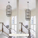 Black Lantern Chandelier For High Ceiling Lighting