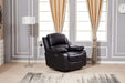 Power Reclining Bonded Leather Living Room Set (Black, Power Recliner)