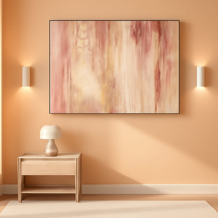 Abstract Pink Wall Art/Framed Artwork Wall Art/Oil Painting Home Decoration/Modern Art for Bedroom Living Room Home Office 20X40 Inches