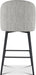 Counter Height Bar Stools Set of 3, 26 Inch Upholstered 360°Swivel Barstools with Back and Metal Legs, Linen Fabric Counter Stools for Kitchen Island, Dining Room, Pub, Light Grey