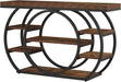 47” Console Table, Industrial 5-Tier Entryway Table with Metal Frame, Narrow Console Sofa Table for Living Room, Hallway, Rustic Brown