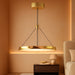Modern Gold Ring Pendant Light 16Inch Faceted Geometric Chandelier