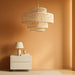 White Chandelier Large Rattan Lights for Living Room 8-Light