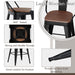 24" Swivel Metal Bar Stools Set of 4, High Back Counter Height Barstools Industrial Dining Bar Chairs with Large Wooden Seat-Matte Black