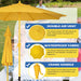 9FT Outdoor Patio Umbrella, Market Table Umbrella with 8 Sturdy Ribs and Crank System, Fade-Resistant & Waterproof for Garden Backyard Poolside Deck
