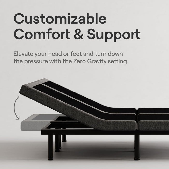 Twin XL Adjustable Base and 12” Mattress (New Version) - Head & Foot Incline - Medium Firm Memory Foam - Cooling Top Layer - 3 Massage Settings - 365-Night Mattress Trial & Forever Warranty