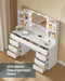 White Makeup Vanity Desk With IntegratedLED Mirror