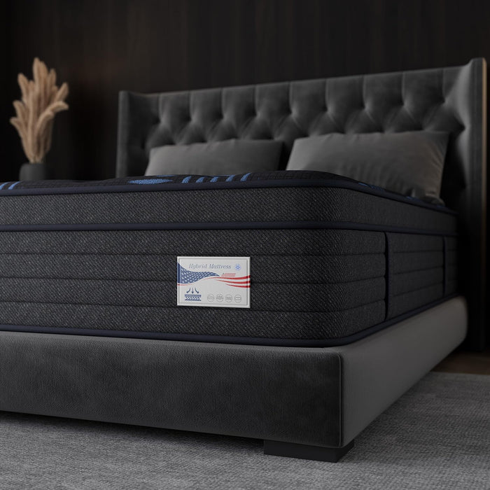 10 Inch Full Medium Firm Hybrid Mattress in a Box, Gel Foam Zoned Pocket Coils for Extra Lumbar Suppor, Certipur-Us & Oeko-Tex, 365-Night Trial for All Sleepers