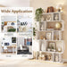 5-Tier Bookshelf, 10-Cube White Geometric Bookcase with 5 Closed-Back Cubbies, Anti-Toppling Kits, Open Display Storage Shelf for Living Room, Home Office, Bedroom
