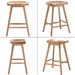 Backless Counter Height Bar Stools Set of 2, 24’’ Rustic Farmhouse Wooden Saddle Stools Ergonomic-Seat Bar Chairs, Bar Height Barstools for Kitchen Counter Island, Brown