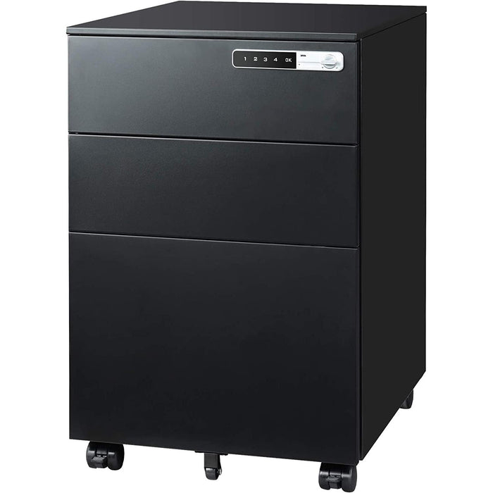 Locking 3-Drawer Steel File Cabinet