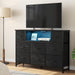 LED Entertainment Center, TV Stand Dresser with Charging Station