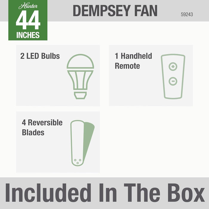 Fan Dempsey Low Profile Ceiling Fans with Lights and Remote, Flush Mount Ceiling Fan with Lights, Metal, Brushed Nickel Finish, 44 Inch LED