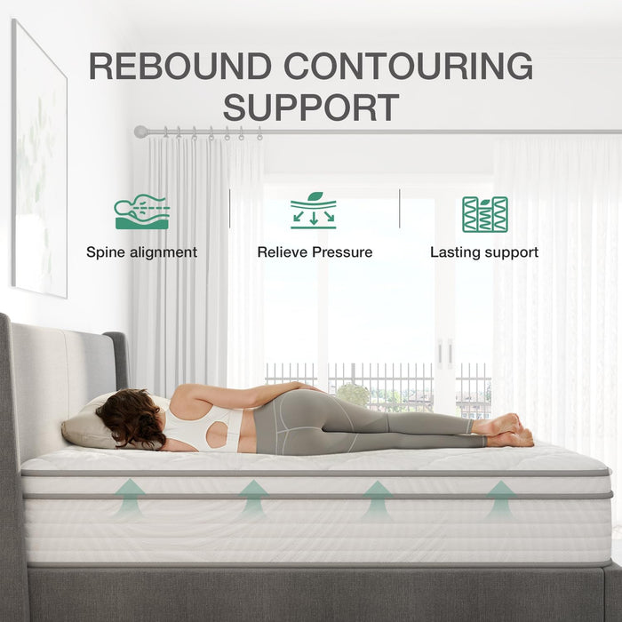 10 Inch Twin Mattress, Hybrid Mattress Twin Size with Comfortable Foam & Individually Pocket Spring, Twin Size Mattresses in a Box for Back Pain Relief & Support, Certipur-Us Certified