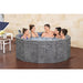 Hard Foam Hot Tub with Soothing Massage System, Outdoor, Grey Marble, up to 4-6 People, 67 "X 25.5"