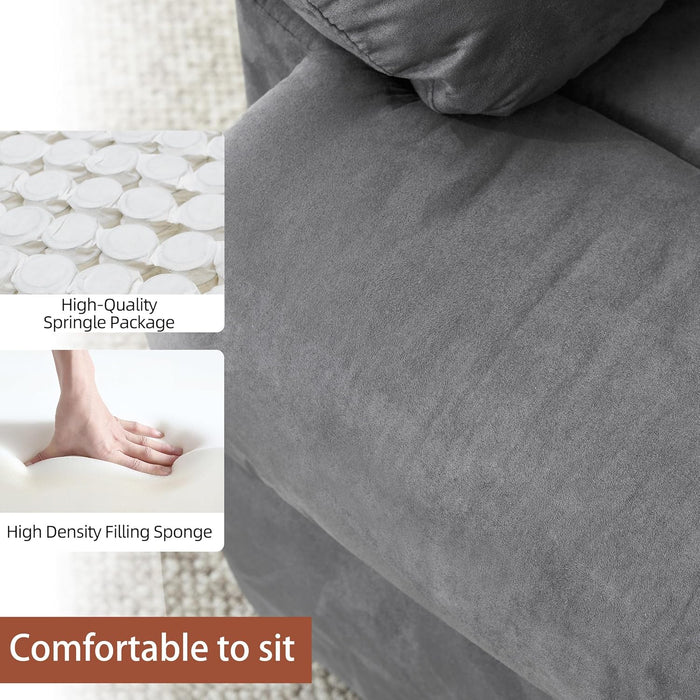 Rocker Recliner Chair, Overstuffed Large Manual Rocking Recliner for Adults, Upholstered Comfy Soft Fabric Living Room Reclining Sofa Chair(Gray)