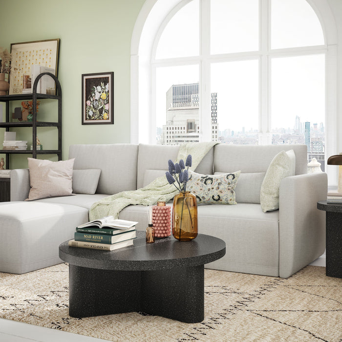 Drew Modular Sectional Sofa with Ottoman by Drew Barrymore, Porcini Taupe