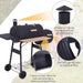 48" Steel Portable Charcoal Grill with Offset Smoker,Stainless Steel Barbecue Grill with Wheels for Patio BBQ Cooking, Camping