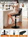 Swivel Bar Stools Set of 2, Height Adjustable Counter Height Bar Stools with Open Back and Footrest, Premium Faux PU Leather, Modern Upholstered Bar Chairs for Kitchen Island/Bar/Counter, Black