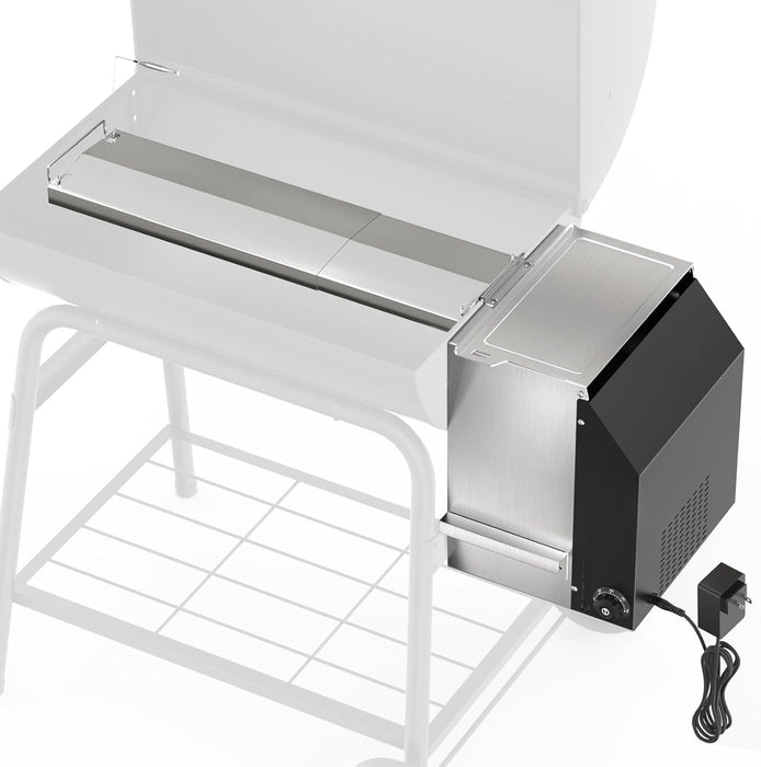 Gravity Smoker Side Firebox Retrofit Kit for Char Griller Fire Box Charcoal Barrel Grill Part for Master Forge Chargriller Offset Wood Pellet Smoker Hopper Outdoor Camping Grilling Cooking Accessories
