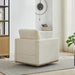 Beige Upholstered Swivel Armchair 360 Degree Chair