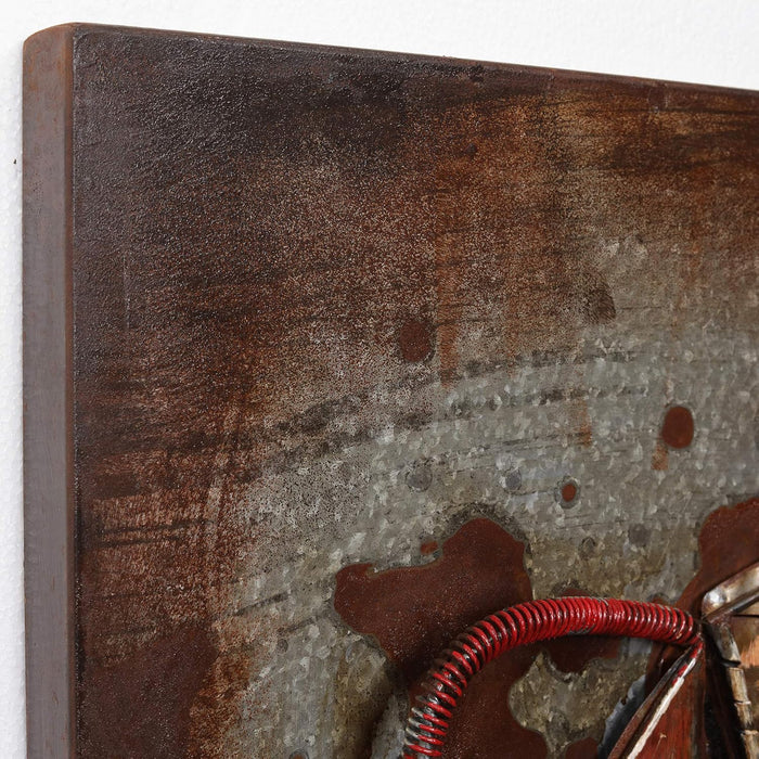 Cattle Mixed Media Iron Hand Painted 3D Wall Art, 32" X 48" X 2.8", Ready to Hang