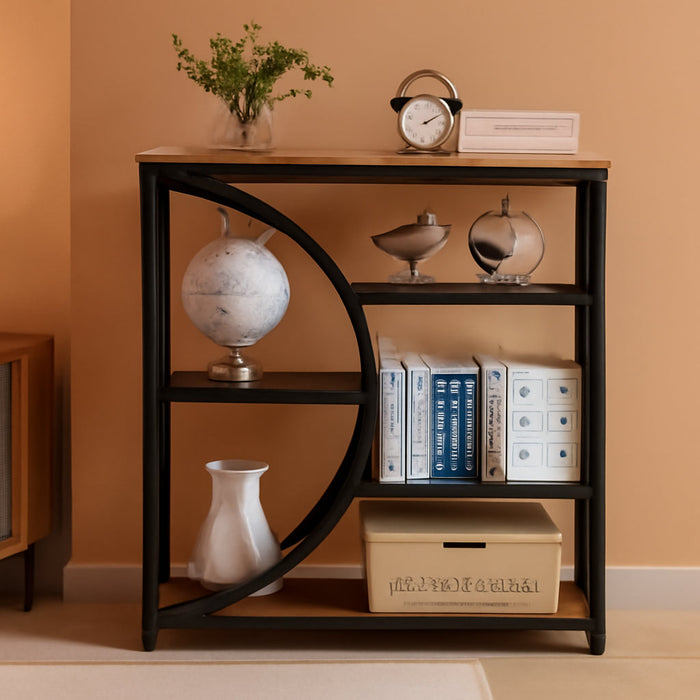 Entryway Table, Narrow Console Table, Industrial Sofa Table with 5 Tier Storage Shelves, Entrance Table for Hallway, behind the Couch, Living Room, Foyer