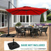 10 X 10FT Cantilever Patio Umbrella, 360-Degree Rotation Square Hanging Offset Umbrella with Crank, Heavy Duty Patio Umbrella for Patio, Pool, Garden, Deck, Red (Base Not Include)