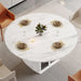 47" White Faux Marble round Dining Table with Storage for Dining Room